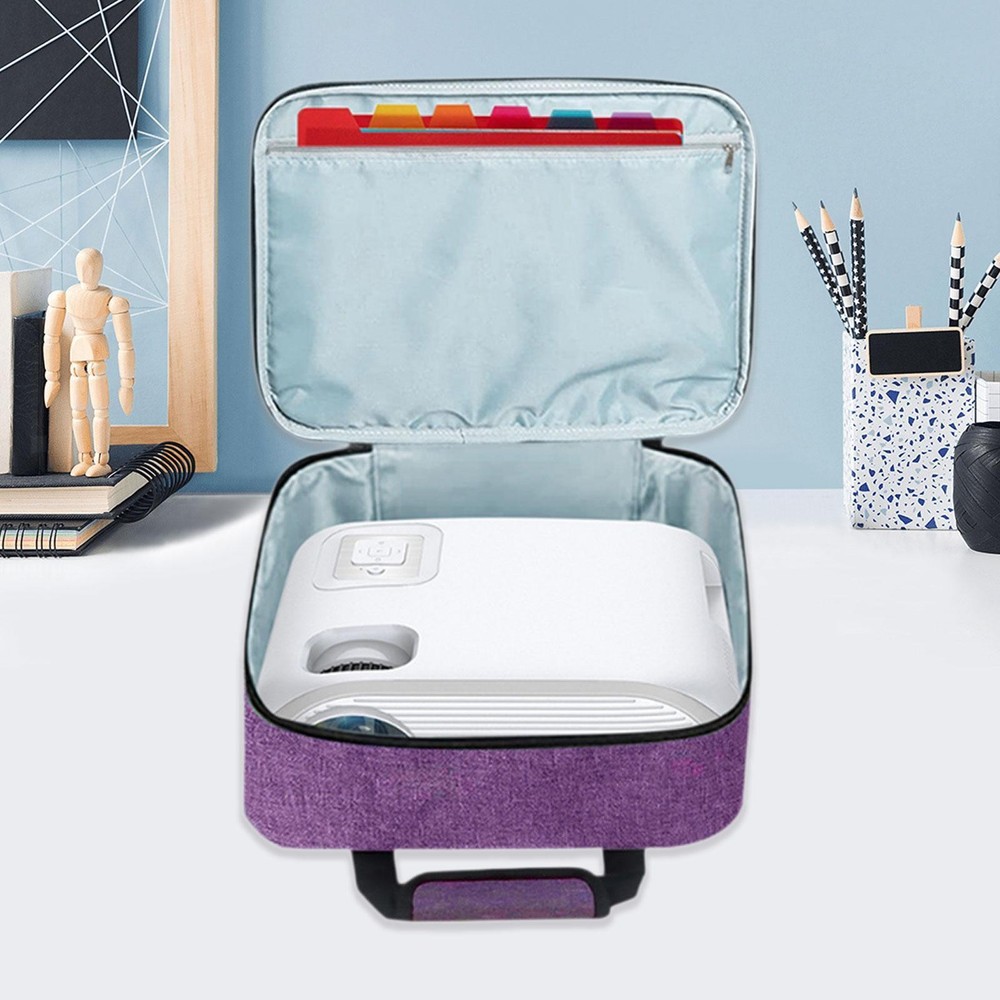 Projector Bag Purple Large with Handle Polyester Universal Adjustable Shoulder