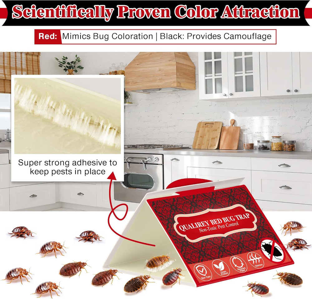 24 Pack Bed Bug Traps, Non Toxic Bedbug Detector for Bed Legs, Bedbug Intercepto