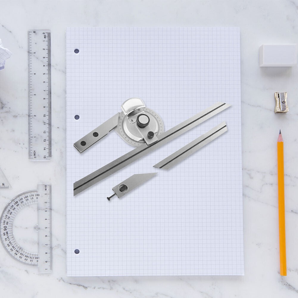 360 Degree Steel Universal Bevel Protractor Angle Finder Measuring Ruler