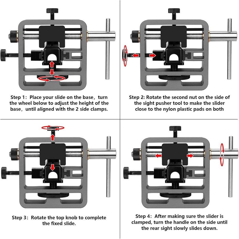 Pridefend Sight Pusher for Glock Square Slides,Sight Tool, Dark Grey