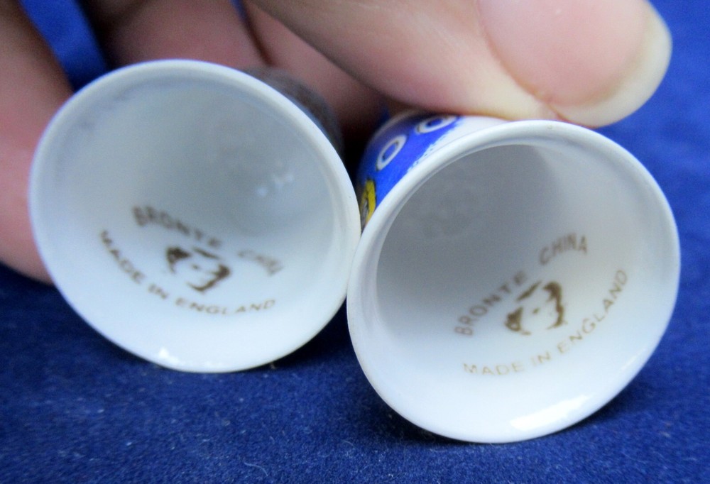 4 x Collectors Thimbles Celebrating the Millenium, 2000, Cute Millenium Bug