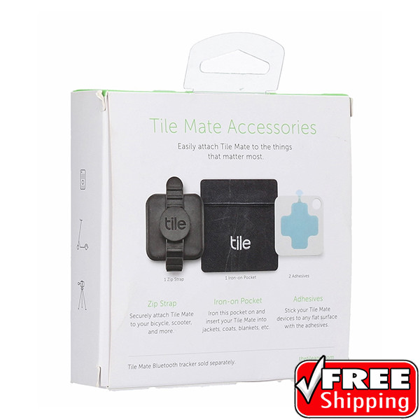 Tile Mate Bluetooth Accessories Pack 1 Zip Strap 1 Iron-on Pocket 2 Adhesives