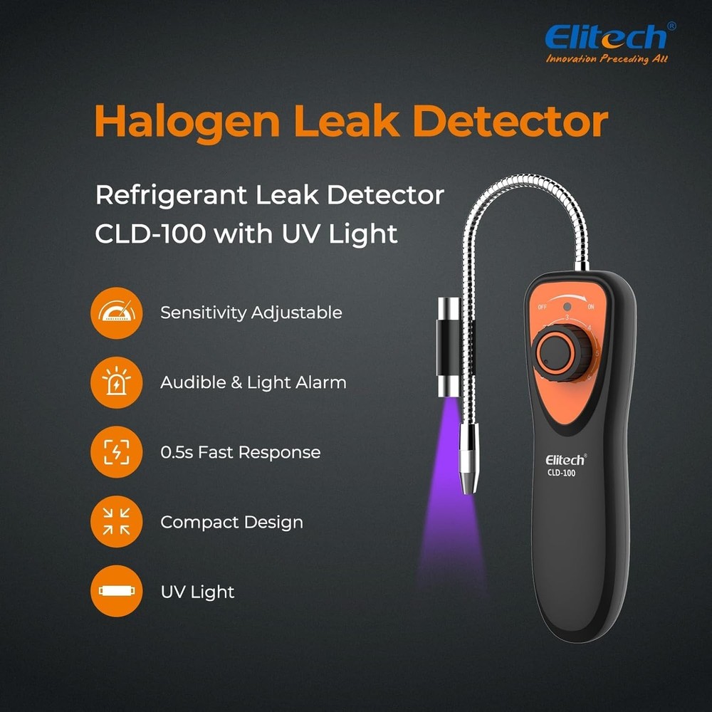 Efficient CLD-100 Leak Detector: Battery Operated with Audible & Visual Alerts
