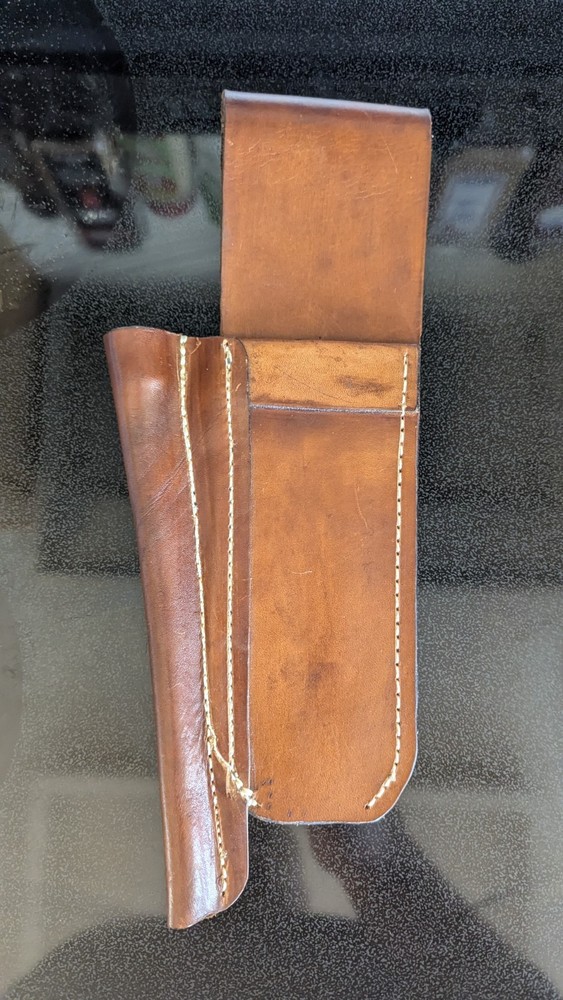 Custom Leather Shovel Digger Or Knife Belt Loop And Small Pin Pointer Holder
