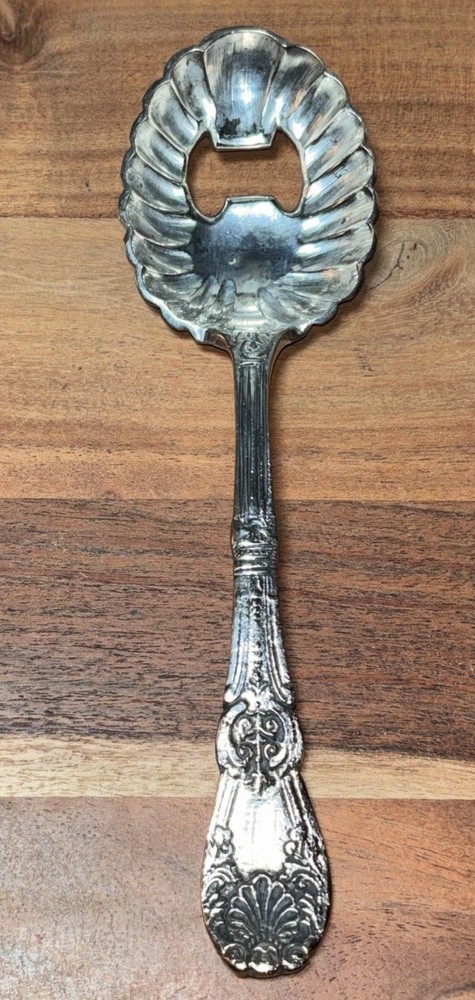 Antique Unique Silver Plated Bottle Opener Serving Spoon - Unusual Bar Ware