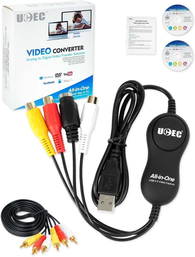 Effortless USB 2.0 Video Capture Card - VHS to Digital Conversion Made Simple