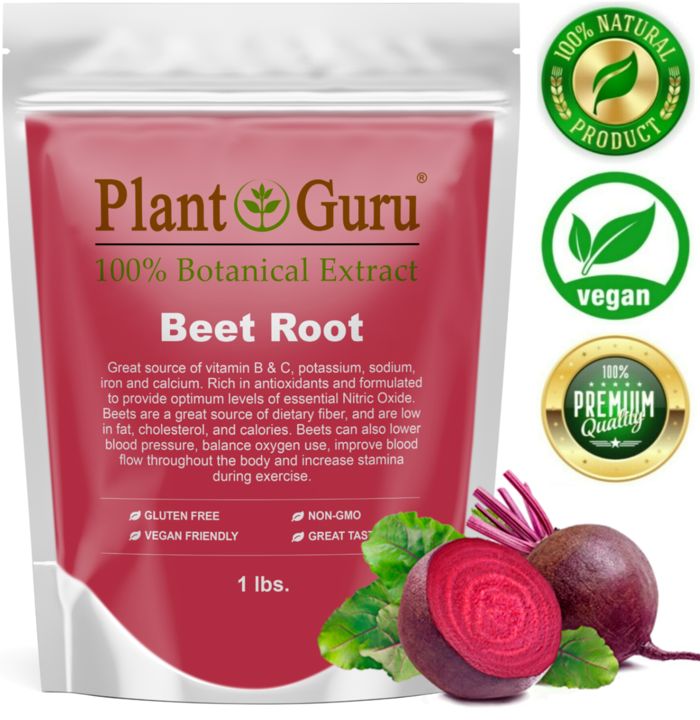 Red Beet Root Powder Beta Vulgaris Non-GMO Nitric Oxide Extract Super Food Juice