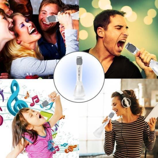 Bluetooth Karaoke Microphone Speaker System with Wireless Megaphone-Style Mic