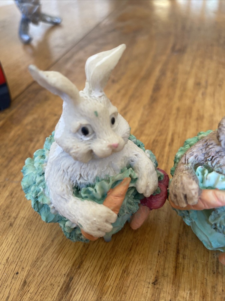 Pair If Easter Rabbit Figures4” Tall 3” Wide