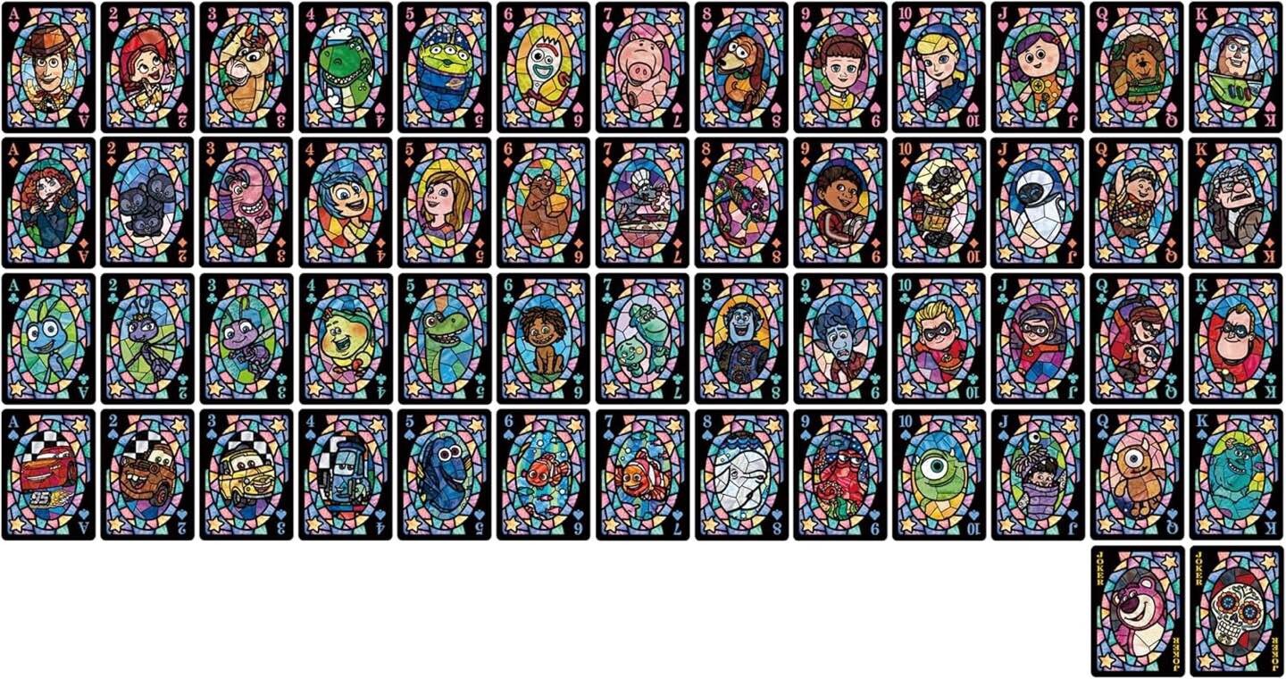 Disney pixar Characters Stained Glass Playing Cards /SHIP FROM USA