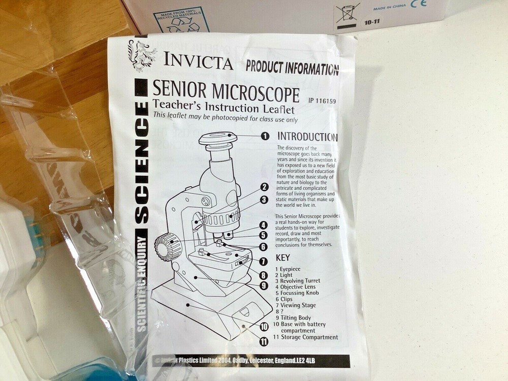 2004 NOS INVICTA Microscope Senior Model # IP116159 w Slides