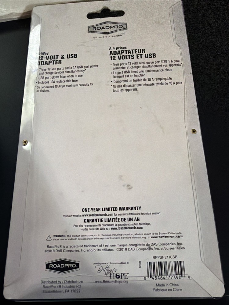 RoadPro RPPSP211USB 4-Way 12-Volt USB Access Adapter
