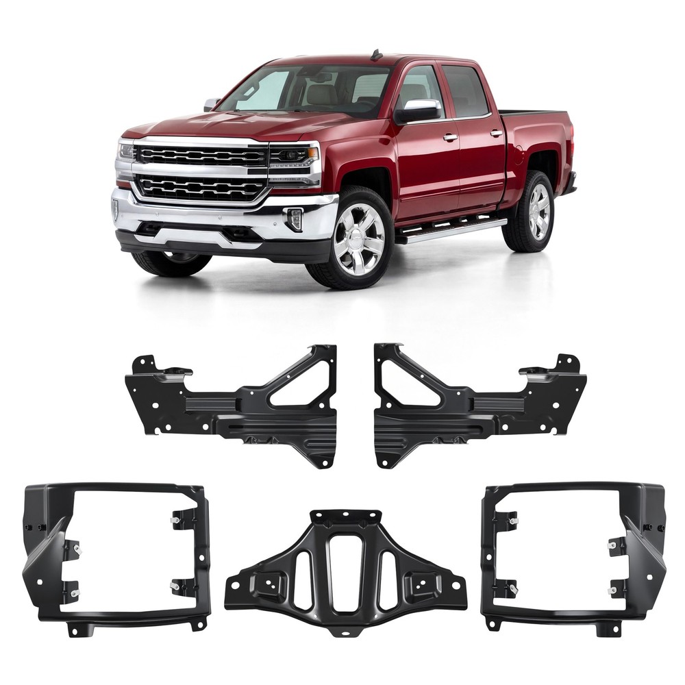 Front Bumper Support & Mount Bracket Set For 2016-2018 Chevrolet Silverado 1500