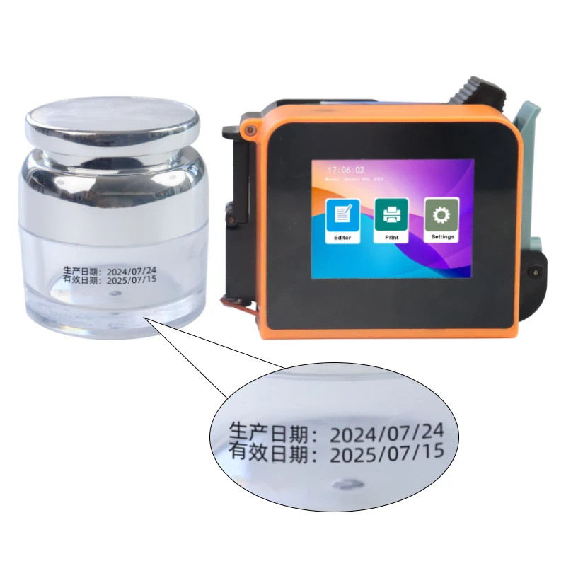 Handheld inkjet printer expiration date serial number encoder-