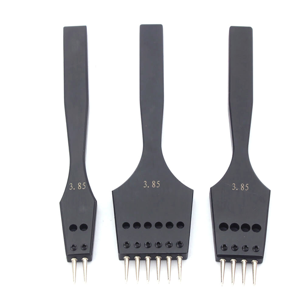 Leather Craft round Hole Black pricking iron chisel Stitching Punch Tool Diy set