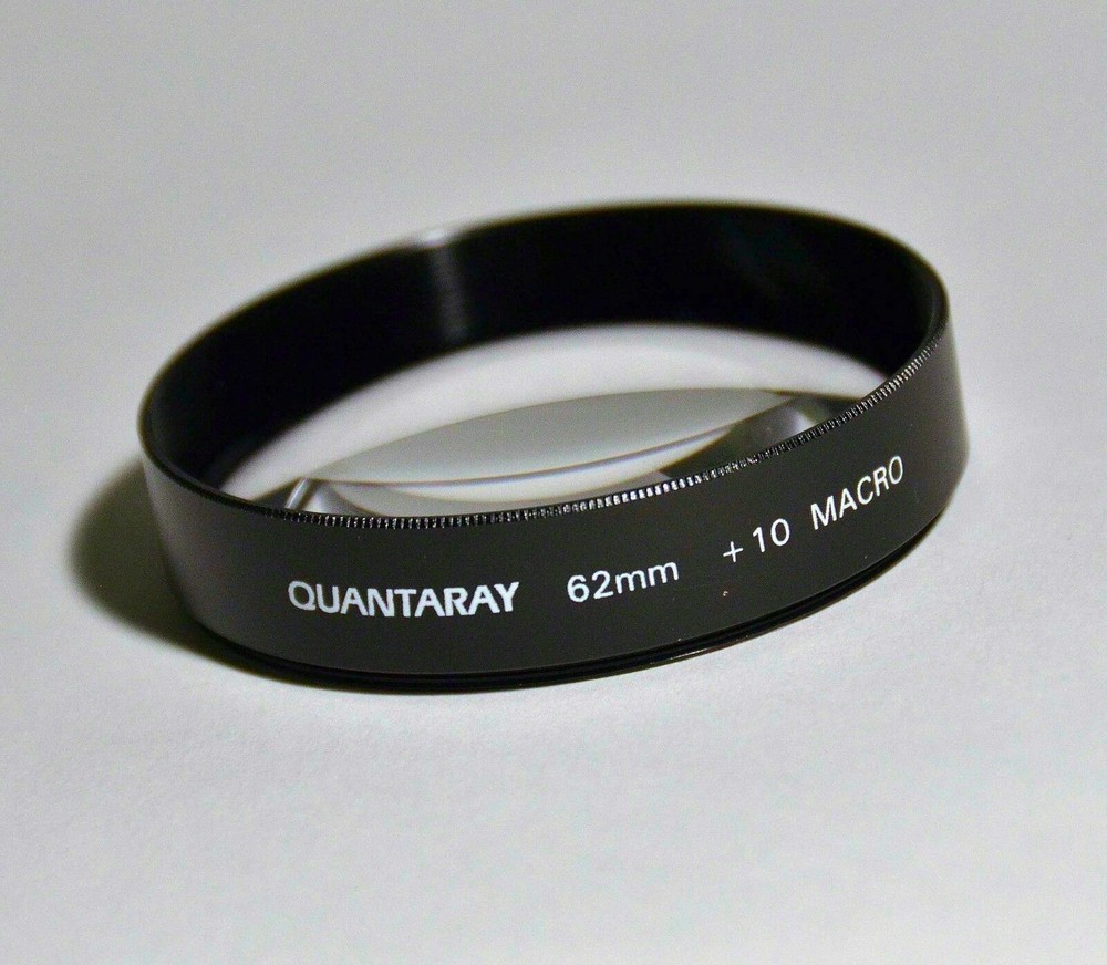 Quantaray 62mm +10 Close up Filter. Enables close-ups without a macro lens.