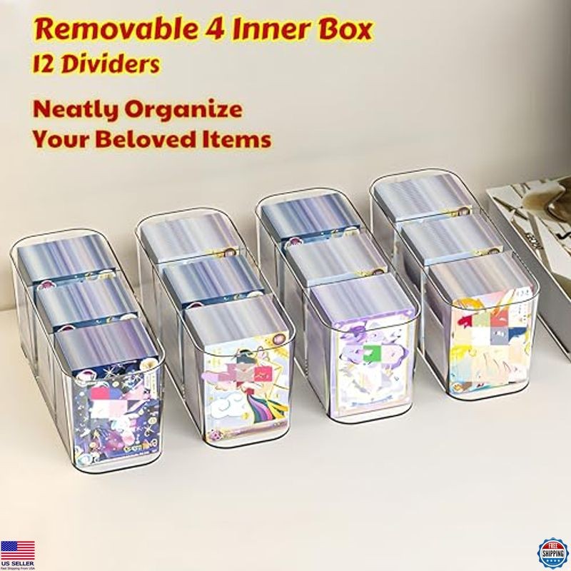 12-Compartment Craft Organizer - Clear Plastic Storage Box with Lids & Handle