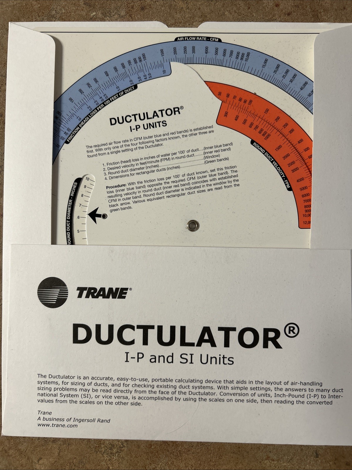Trane Ductulator I-P and SI Units