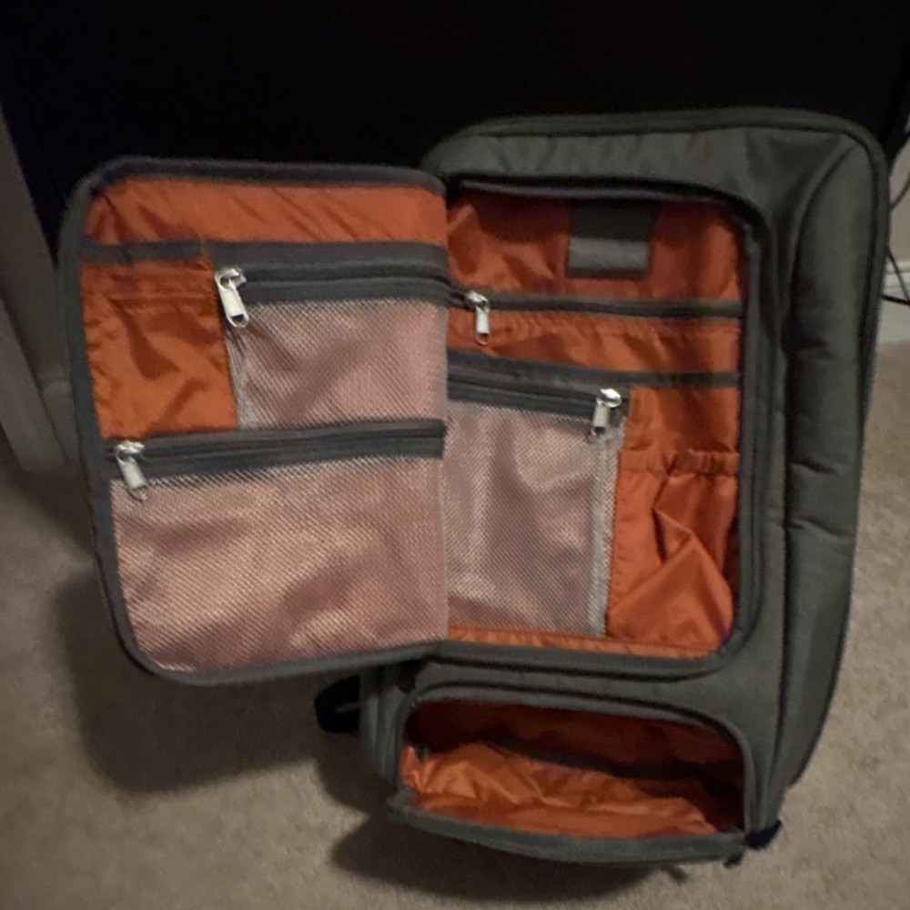 eBags Gray Backpack Multiple Compartments Adjustable Straps Soft Case Unisex