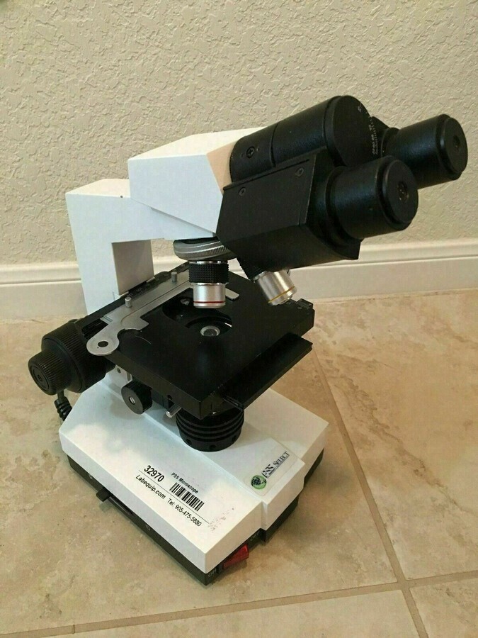 PSS Select Laboratory Compound Binocular Microscope + 4X 10X 40X 100X Objectives