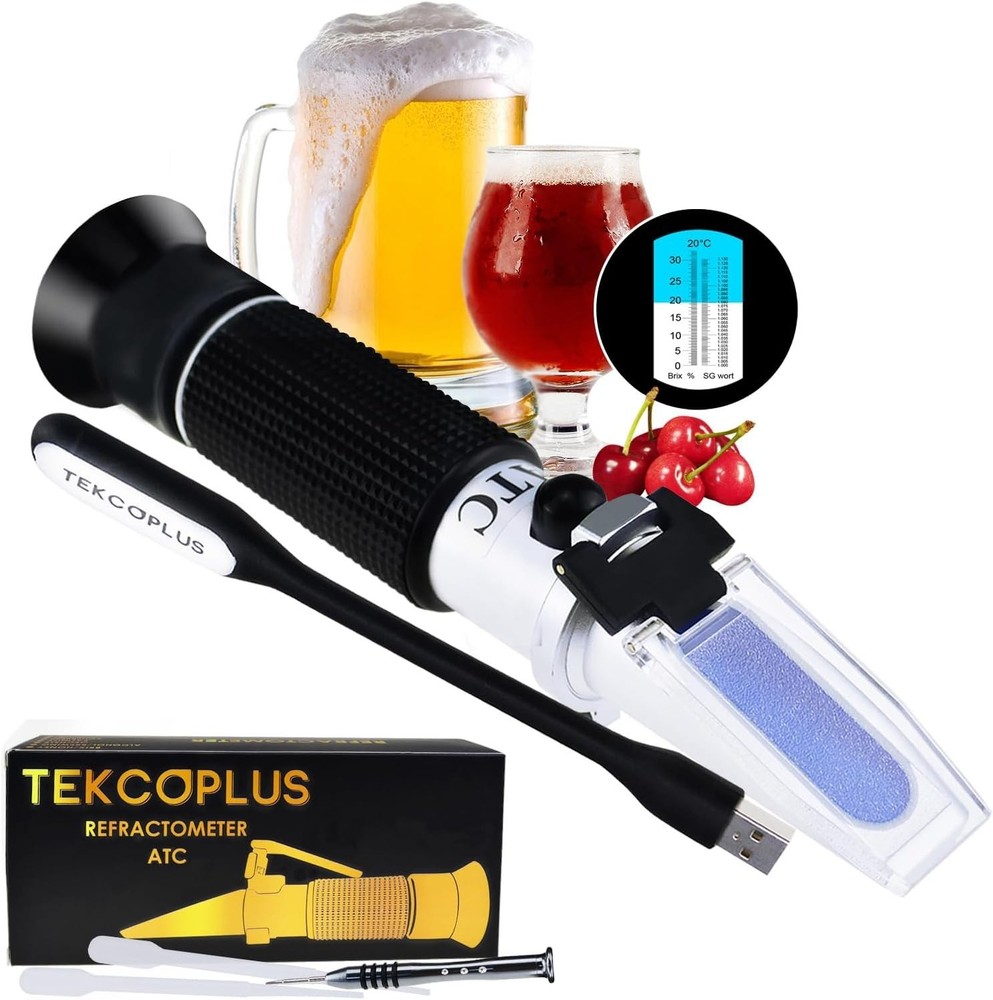Brix Refractometer with ATC, Range 0-32% Brix with 0.2% Division, for Brandy,...