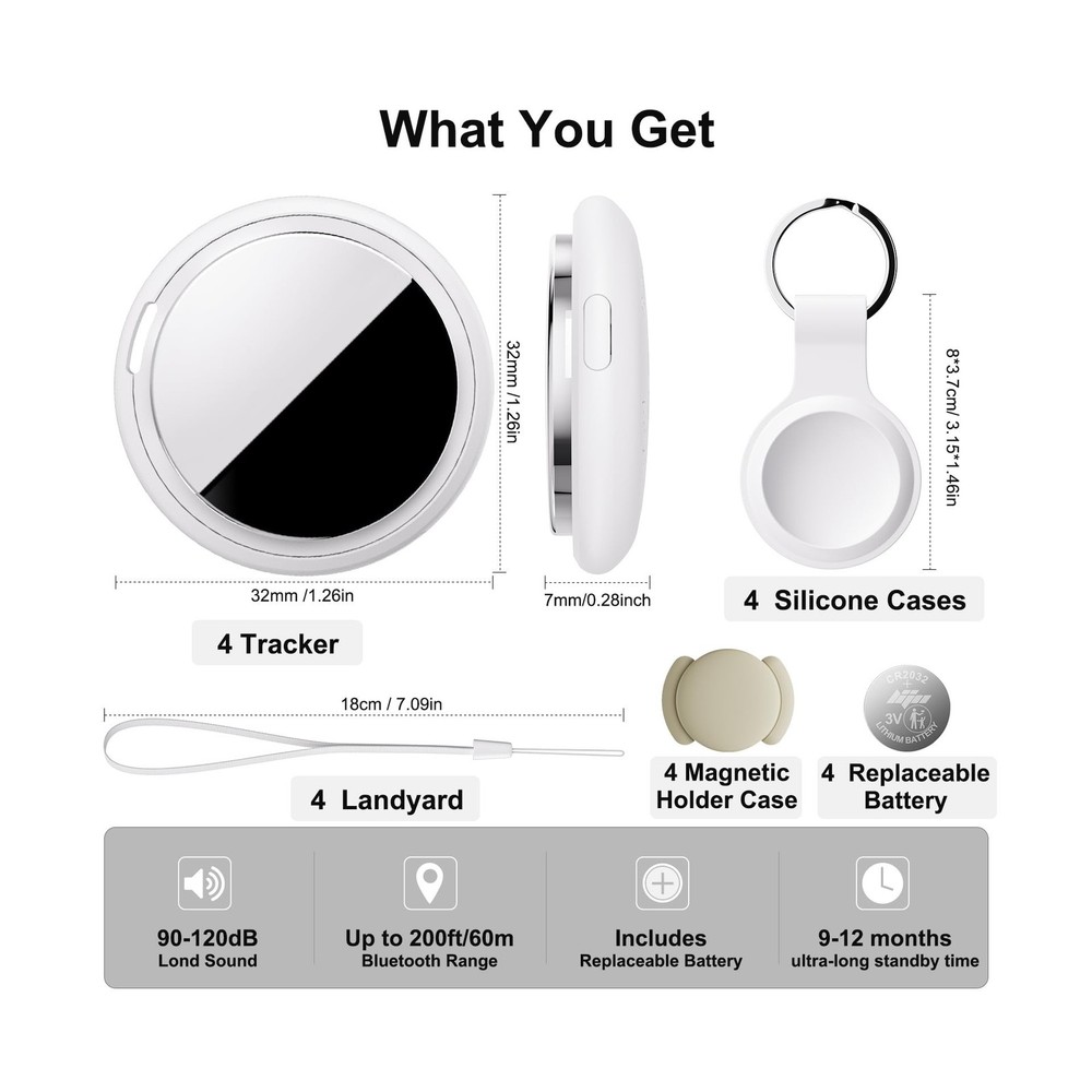 Air Tracker Tag Works with Apple Find My (iOS Only) Includes Replaceable Batt...