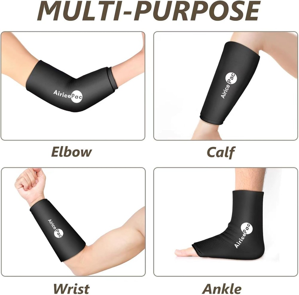 Elbow Ice Pack Wrap Compression Sleeve for Injuries, Reusable Gel Cold Packs