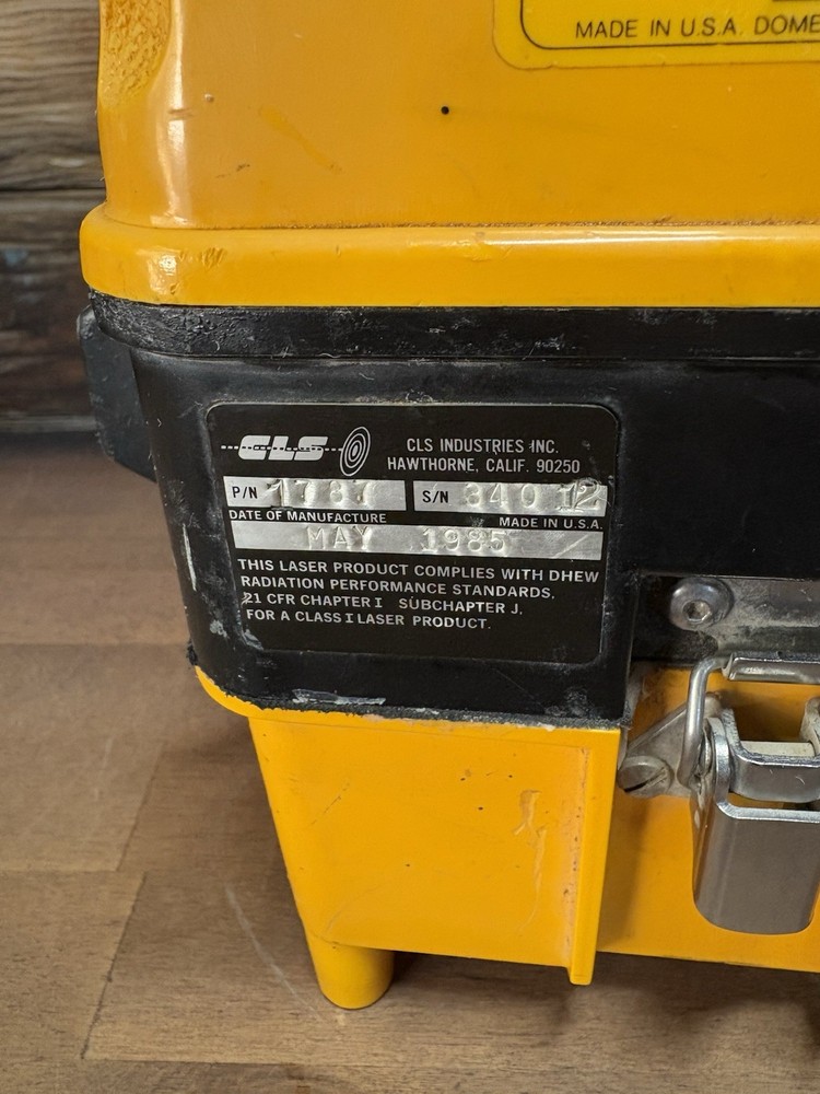 Vintage 1985 CLS Laser Alignment Model 1787 Untested!