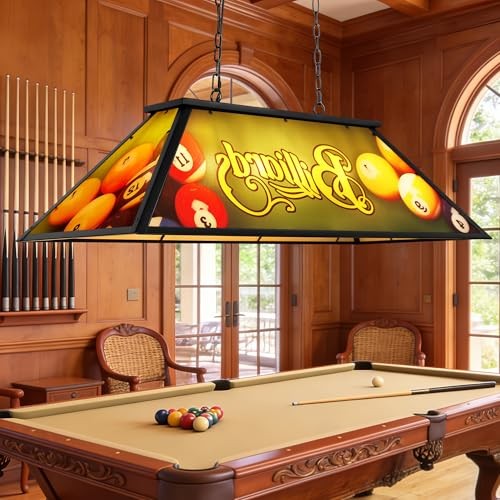 4-Light Billiard Pool Table Light for 7' 8' 9' Tables, Vintage Pool Table