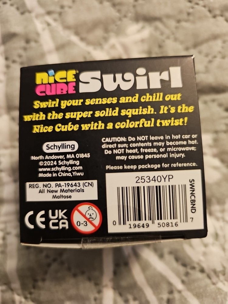 ORANGE Schylling NeeDoh Nice Cube Swirl. Super Solid Squish AUTHENTIC