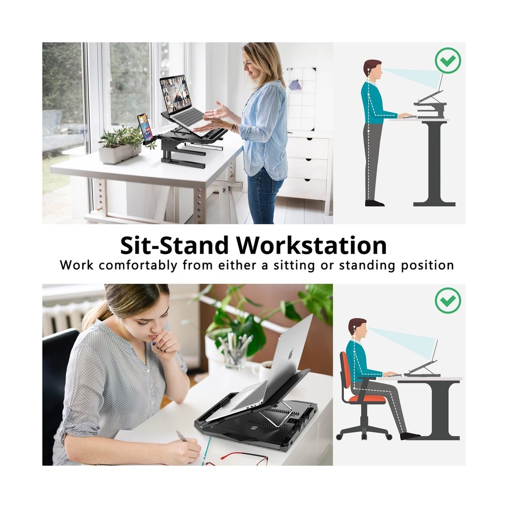 AboveTEK Laptop Stand, 20 Angles Two-Layer Height Adjustable La... FAST USA SHIP