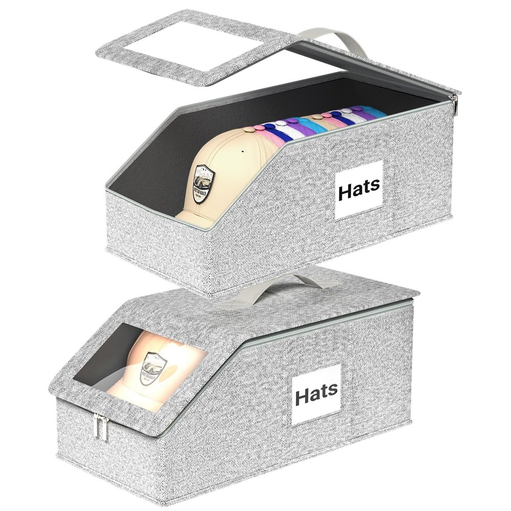 Hat Organzier for Baseball Caps - 2 PCS Stackable Hat Storage Holder Holds up...