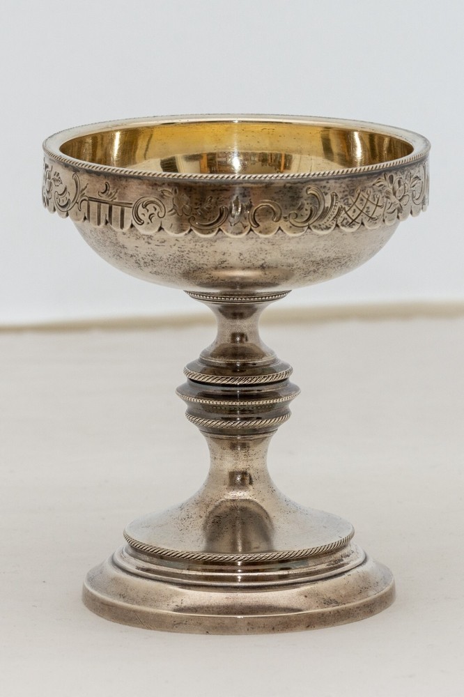 Antique Russian goblet sterling Silver marked gilded