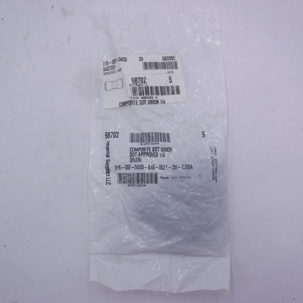 5 Pack Composite Dot Union 1/4" 98702