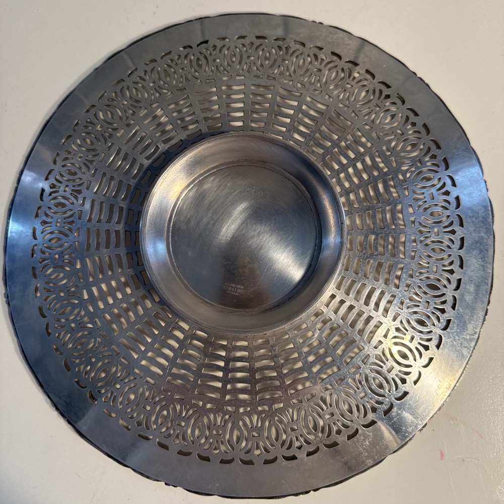 Vintage Apollo Sheffield Pierced Nickel Silver Plate-Grapevine Border 1930-1950