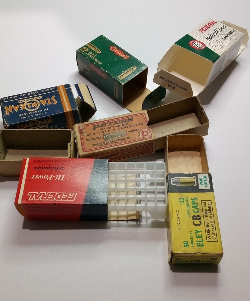 Empty Lot Of .22 Ammo Boxes 6 Different