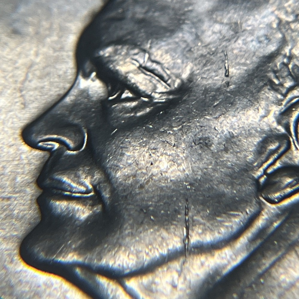 1776-1976 P Eisenhower Dollar Errors Type 1 Die Crack Errors Rainbow Toning UC