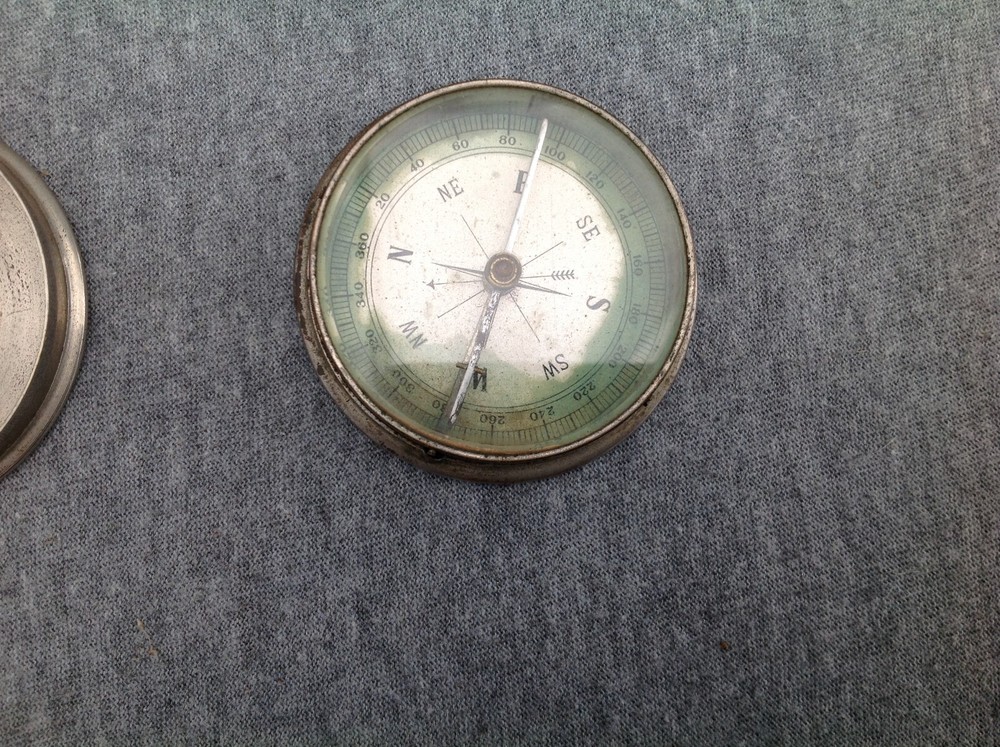 Vintage Silverplate Housing Compass, Germany