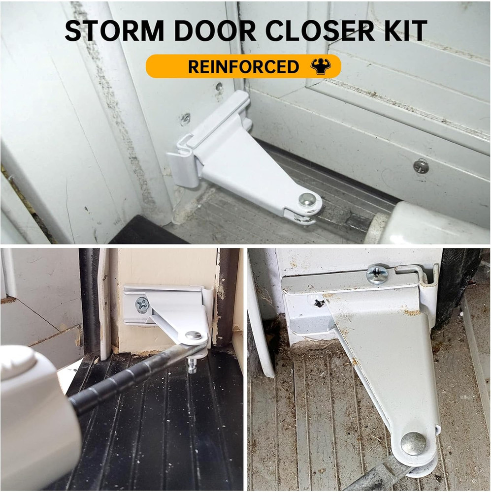 Reinforced Storm Door Closer Bracket Kit Compatible with Andersen, Emco, Larson,