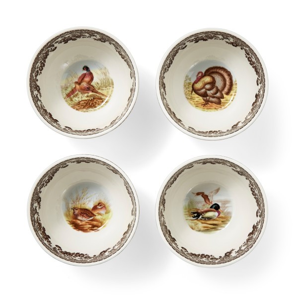 Spode Heritage Collection Woodland Animal Dip Bowls - Set of 4 Porcelain, 4 Inch