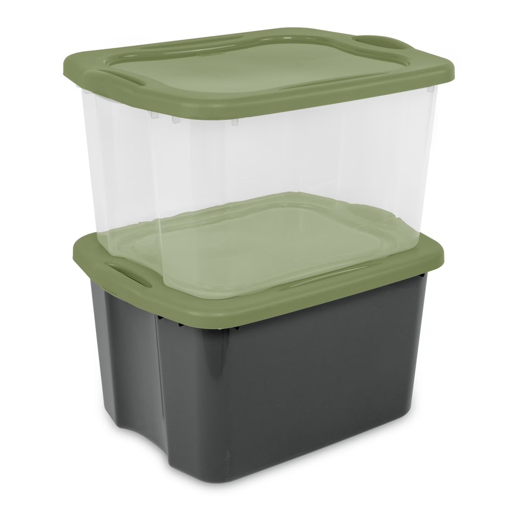 Sterilite EZ Carry 70 Quart Large Storage Bin, Clear Plastic Storage Container