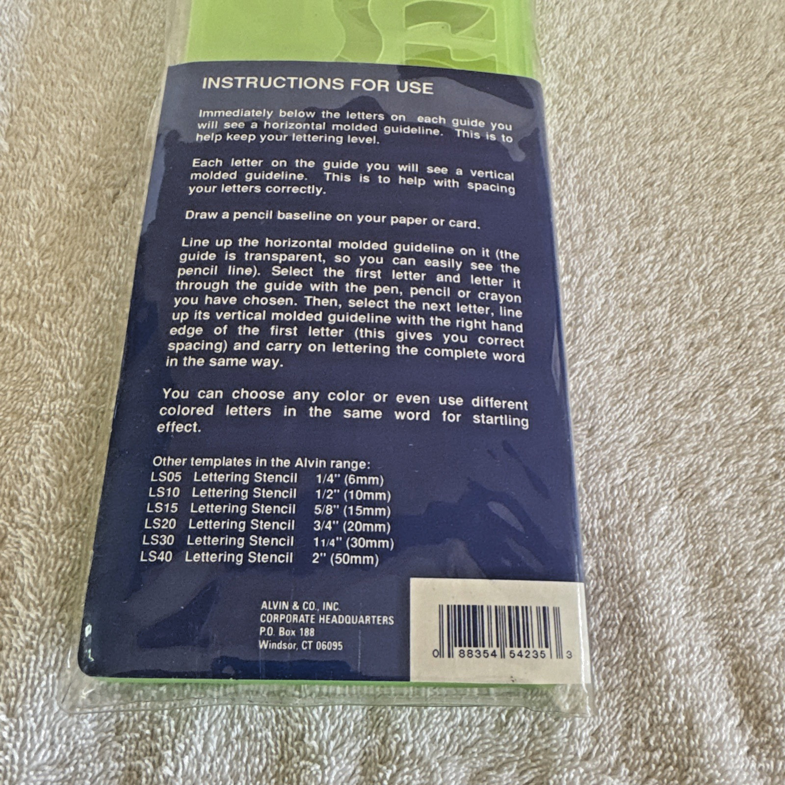 Vintage Alvin Signwriting Kit 4'' Capital Letters, Numbers & Symbols 8 Pieces