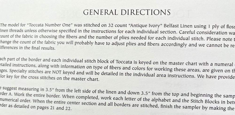 The Drawn Thread Toccata Number One charted needlework design pattern 2003