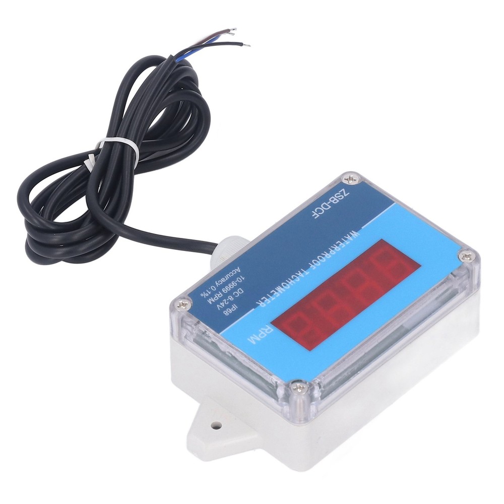 Motor Tachometer Speed Meter Sensor IP68 LED Digital Display DC 8V‑24V✈