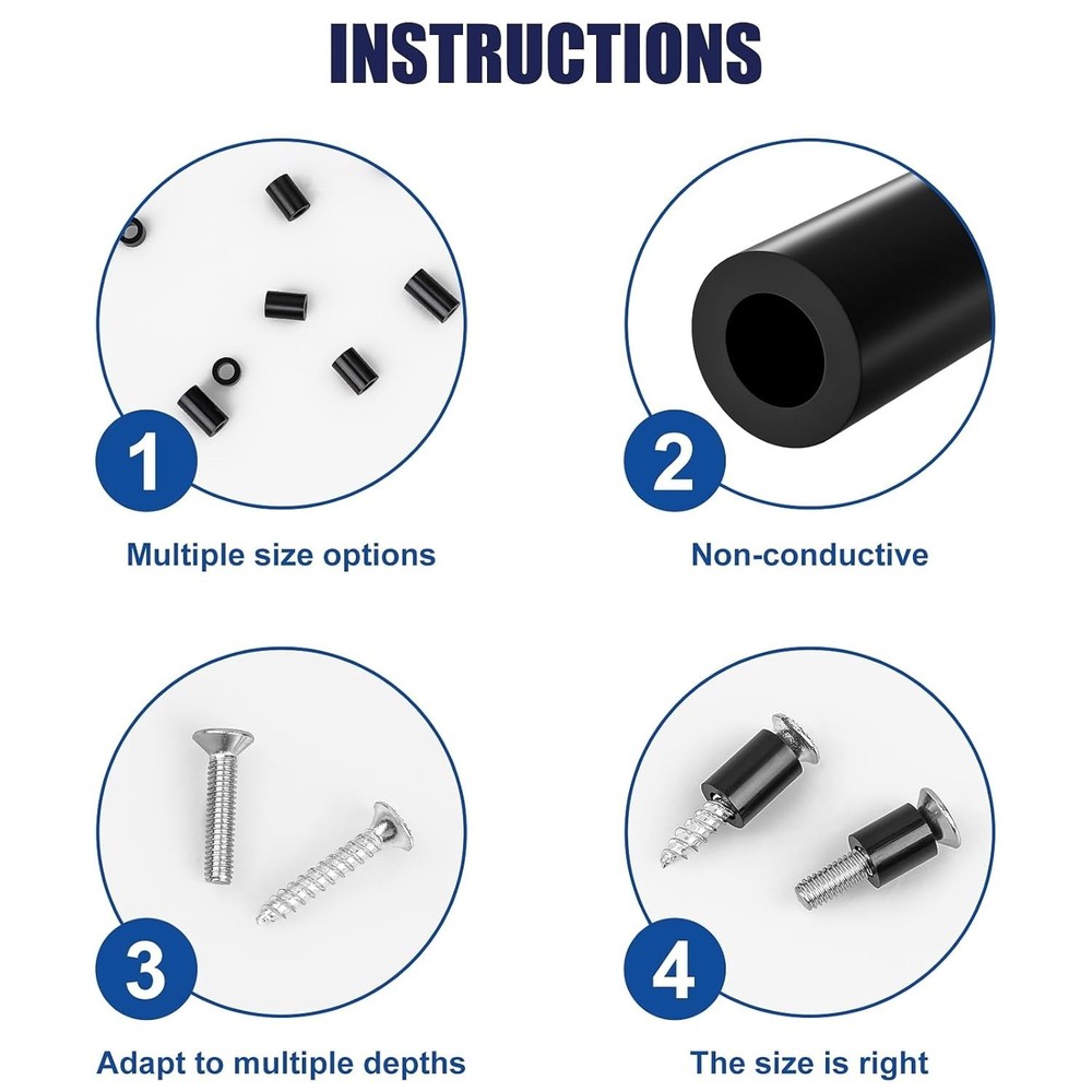 345PC Nylon Outlet Spacers Kit Non Threaded Plastic Spacers for Switch Receptacl