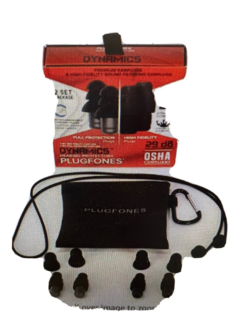 Plugfones Dynamics 29 dB Nylon/Silicone/Soft Foam Tri-flange Hearing Protector B