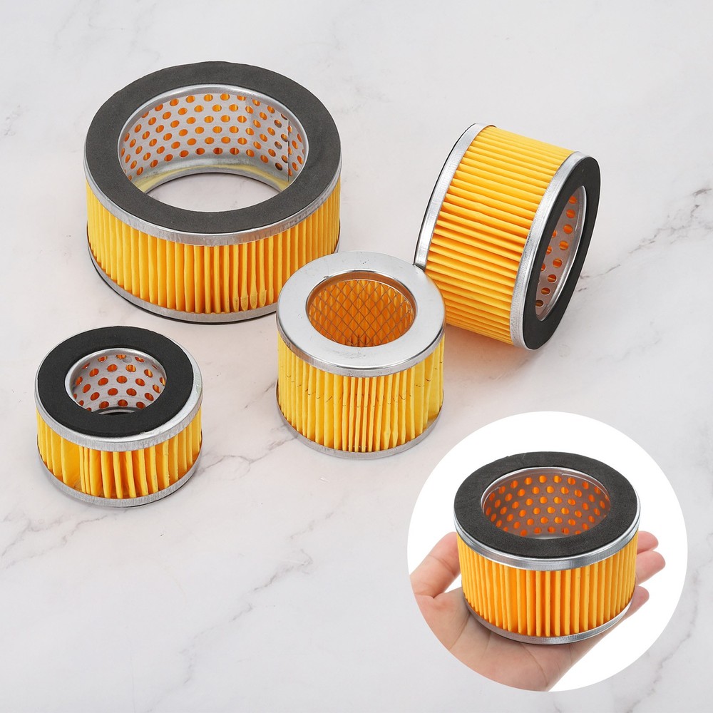 4Pcs 3.2x2 Inch Air Compressor Intake Paper Filter Elements Replacement Yellow