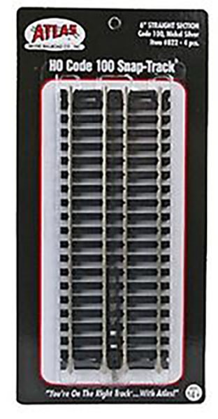 Atlas HO Scale Code 100 6" Straight 4-Pack Model Train Track