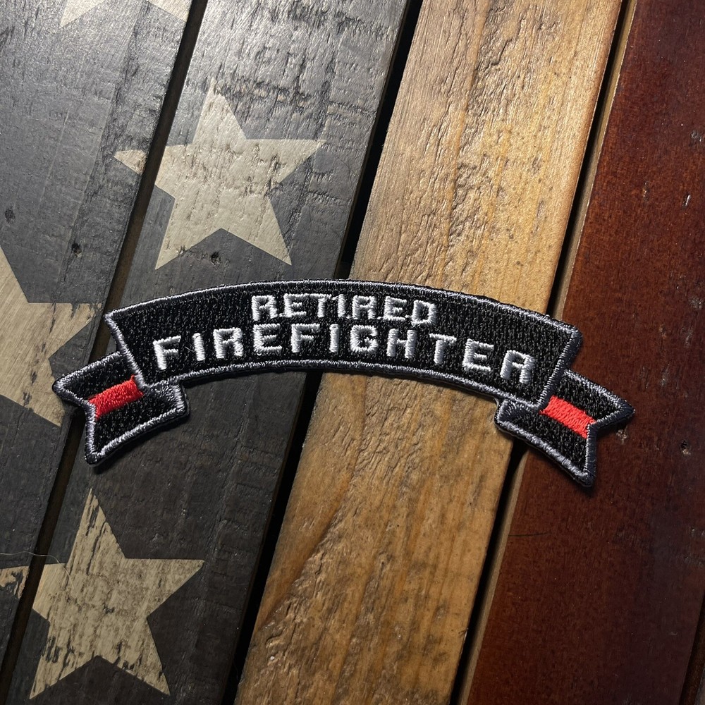 Thin Red Line Retired Firefighter Small Rocker Patch