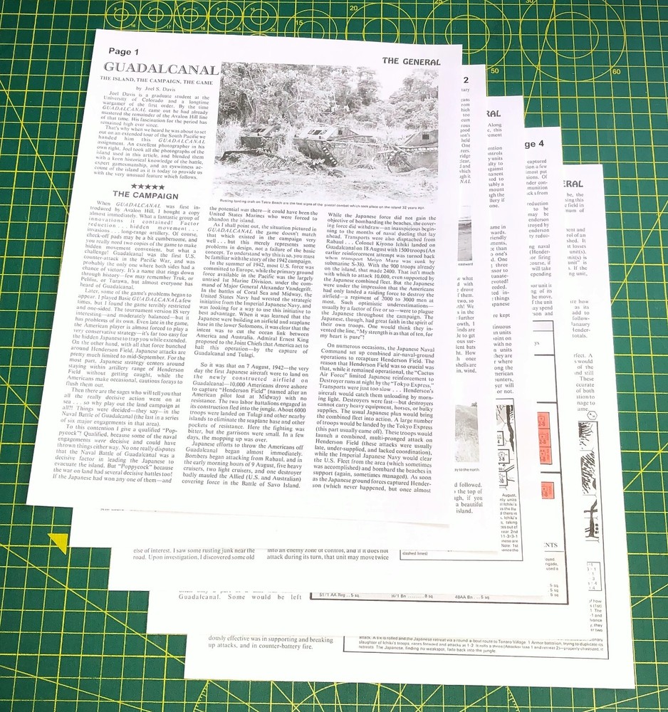 Guadalcanal variant, Avalon Hill, 40 counters + Rules + Quick reference